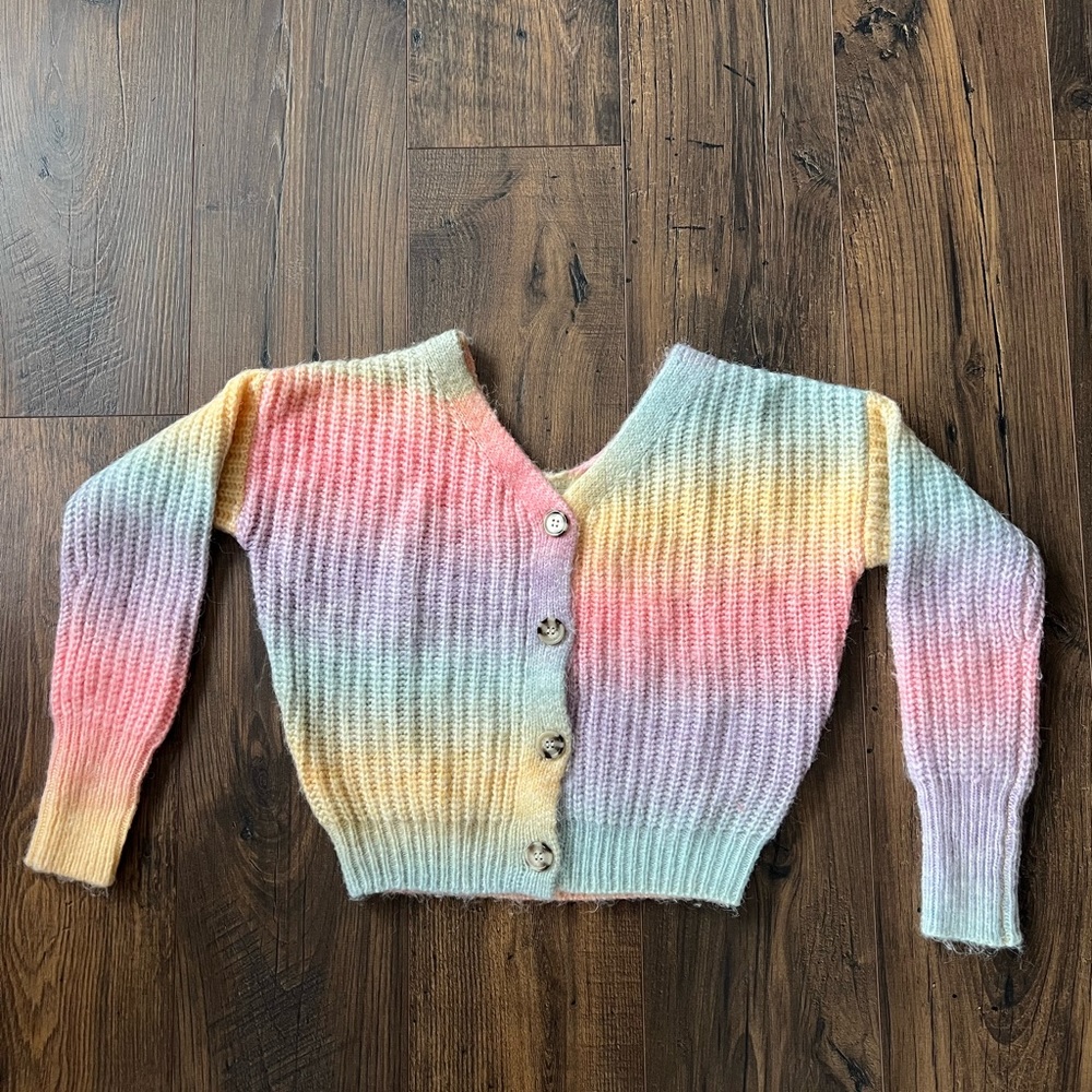 Jessica Simpson rainbow button up sweater
